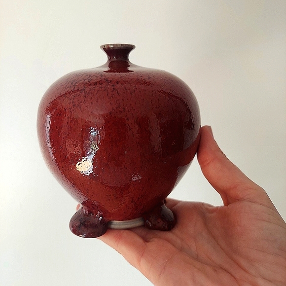 BOGO MCM Boho Chic Stoneware Pottery Weed Pot Bud Vase Earth Tone Redware 5x3.5 - Picture 2 of 9